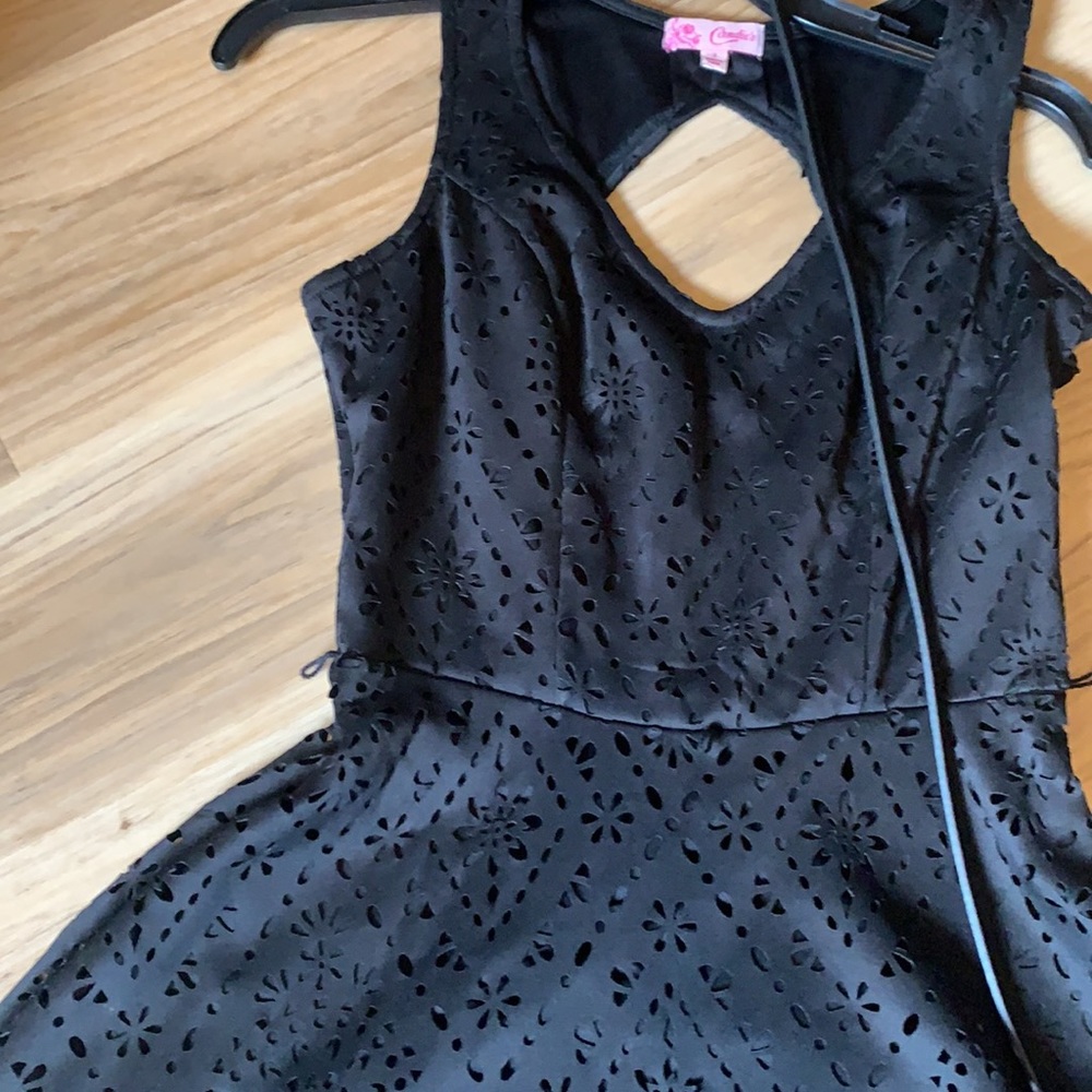 Laser cut fit and flare dress